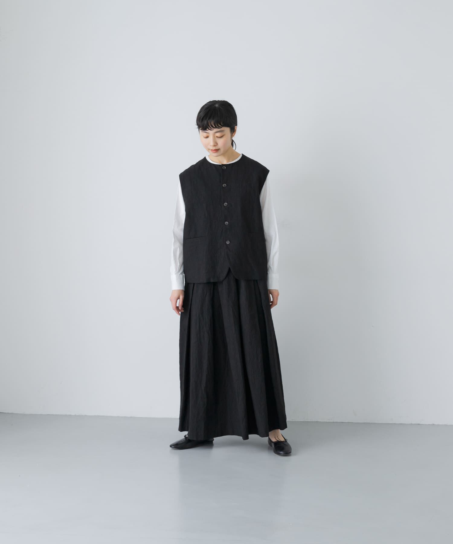 かぐれ「リネンコットンタックスカート」|スカート|