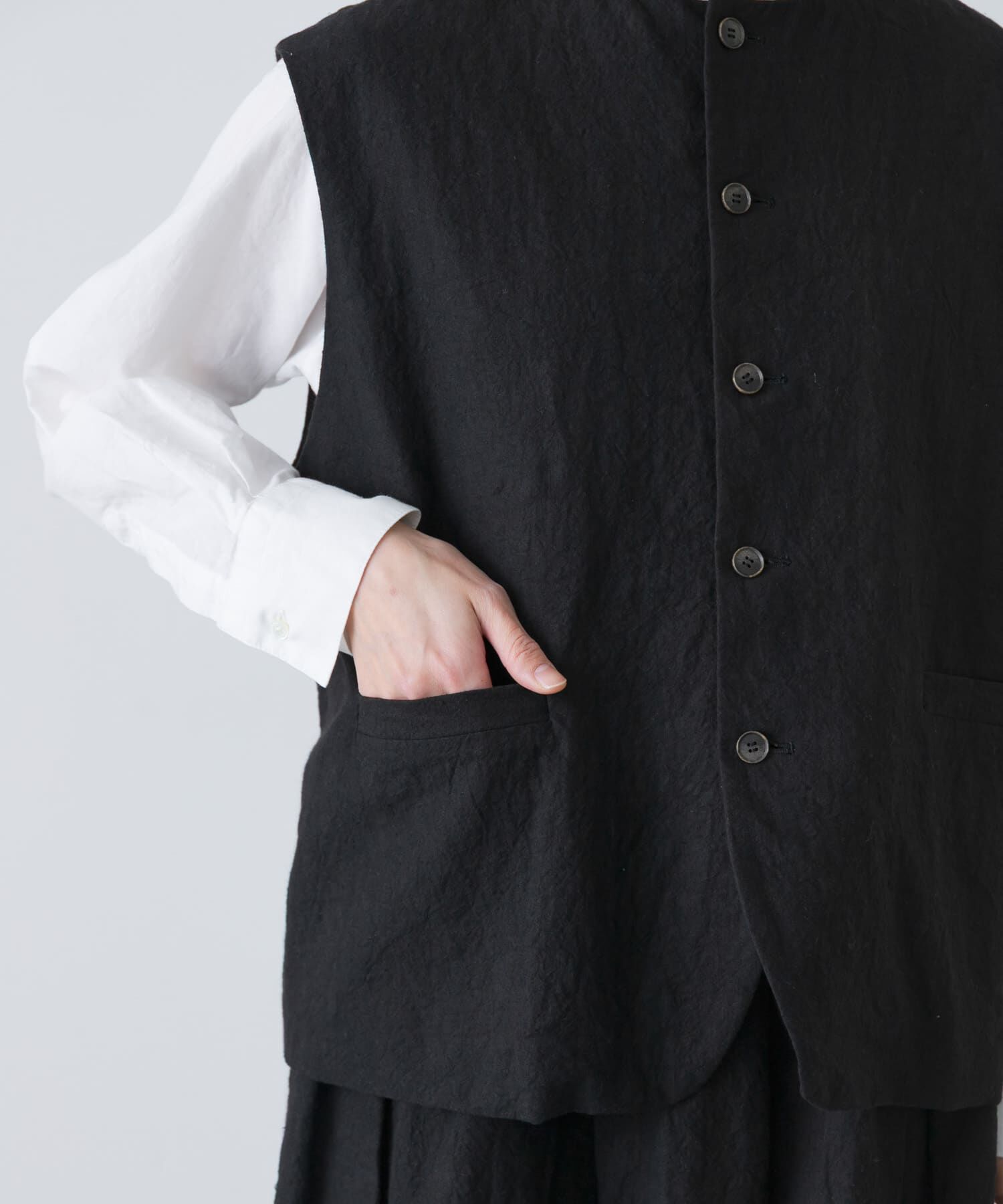 かぐれ「リネンコットンワイドベスト」|ベスト・ジレ|