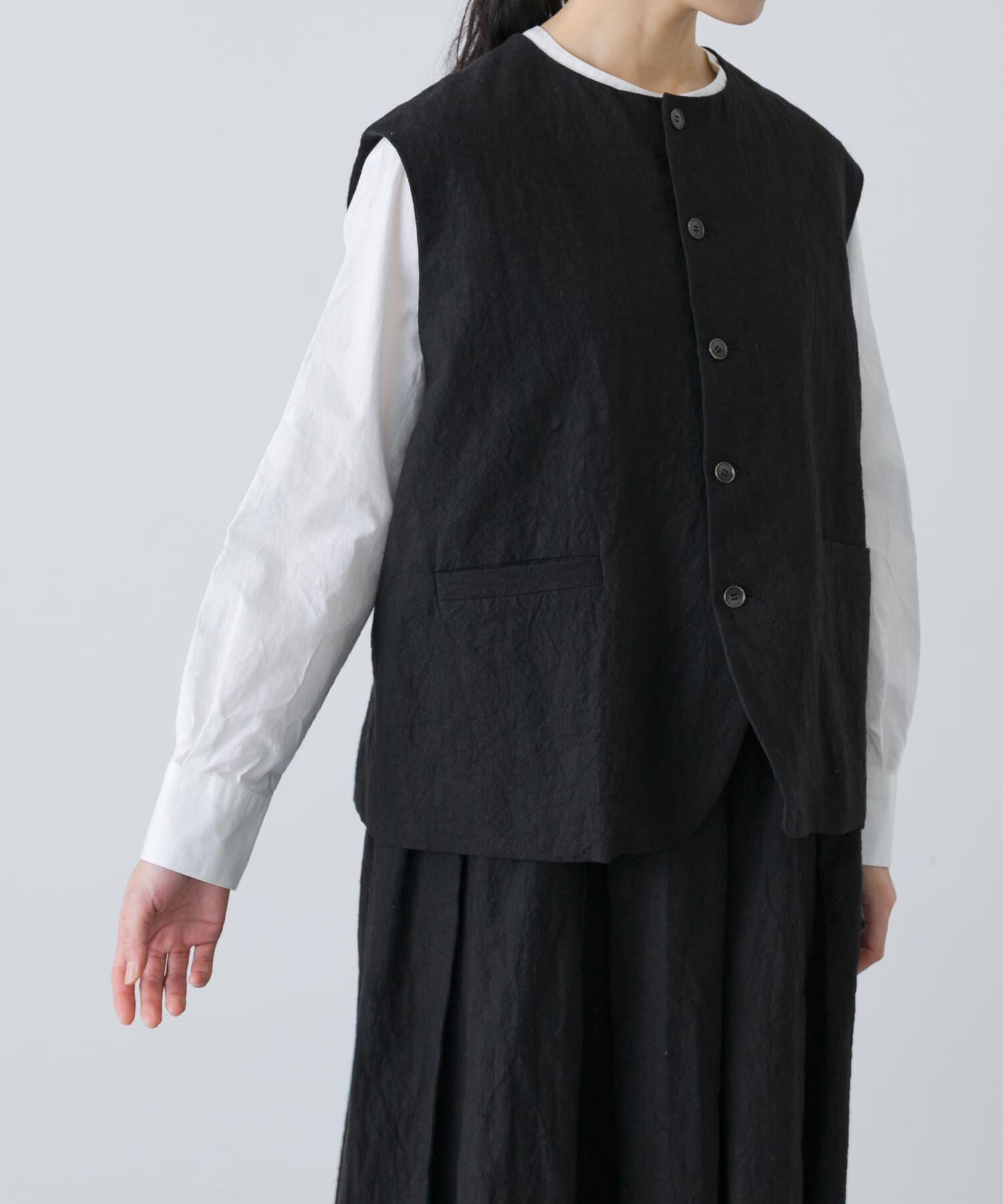 かぐれ「リネンコットンワイドベスト」|ベスト・ジレ|