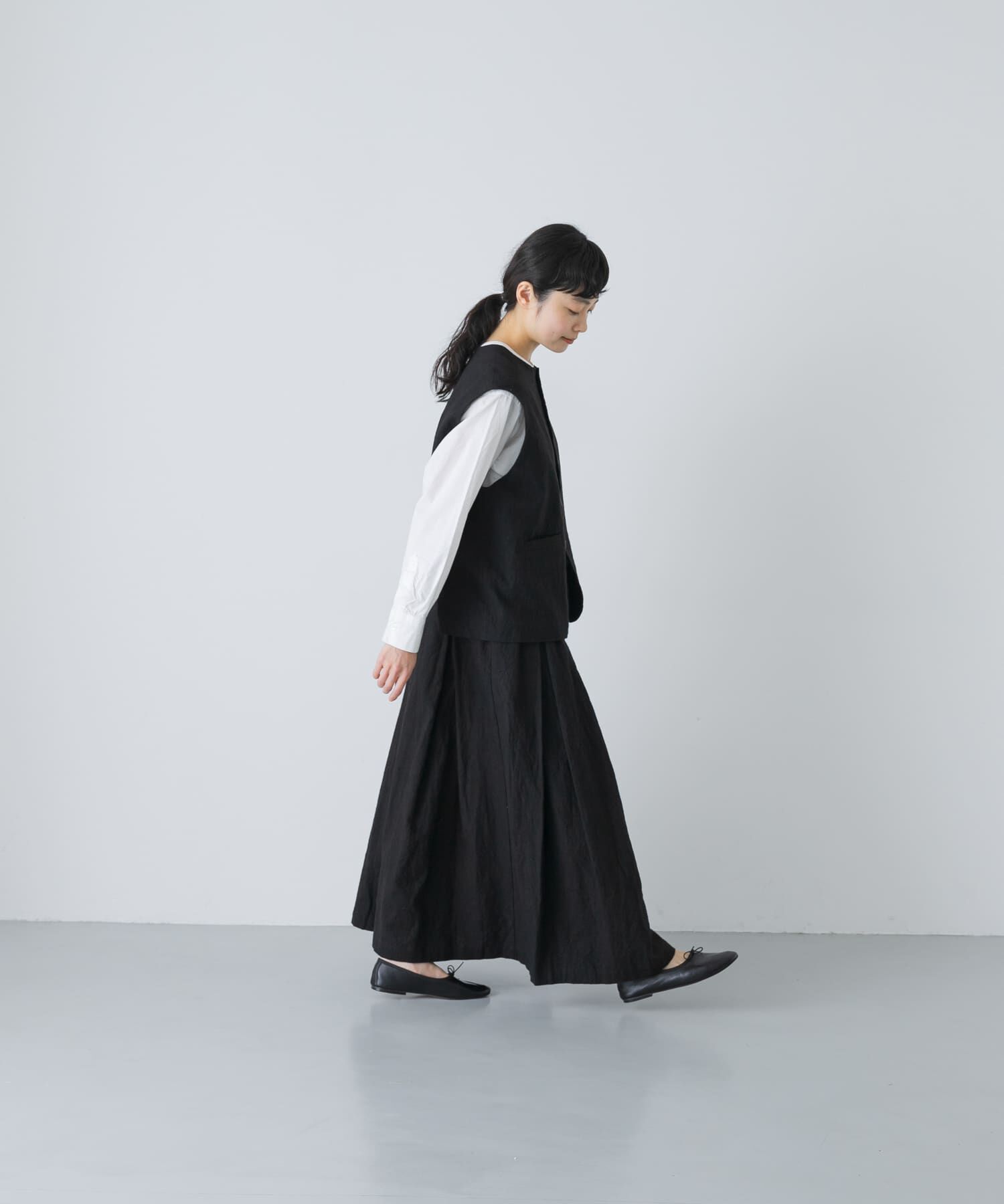 かぐれ「リネンコットンワイドベスト」|ベスト・ジレ|