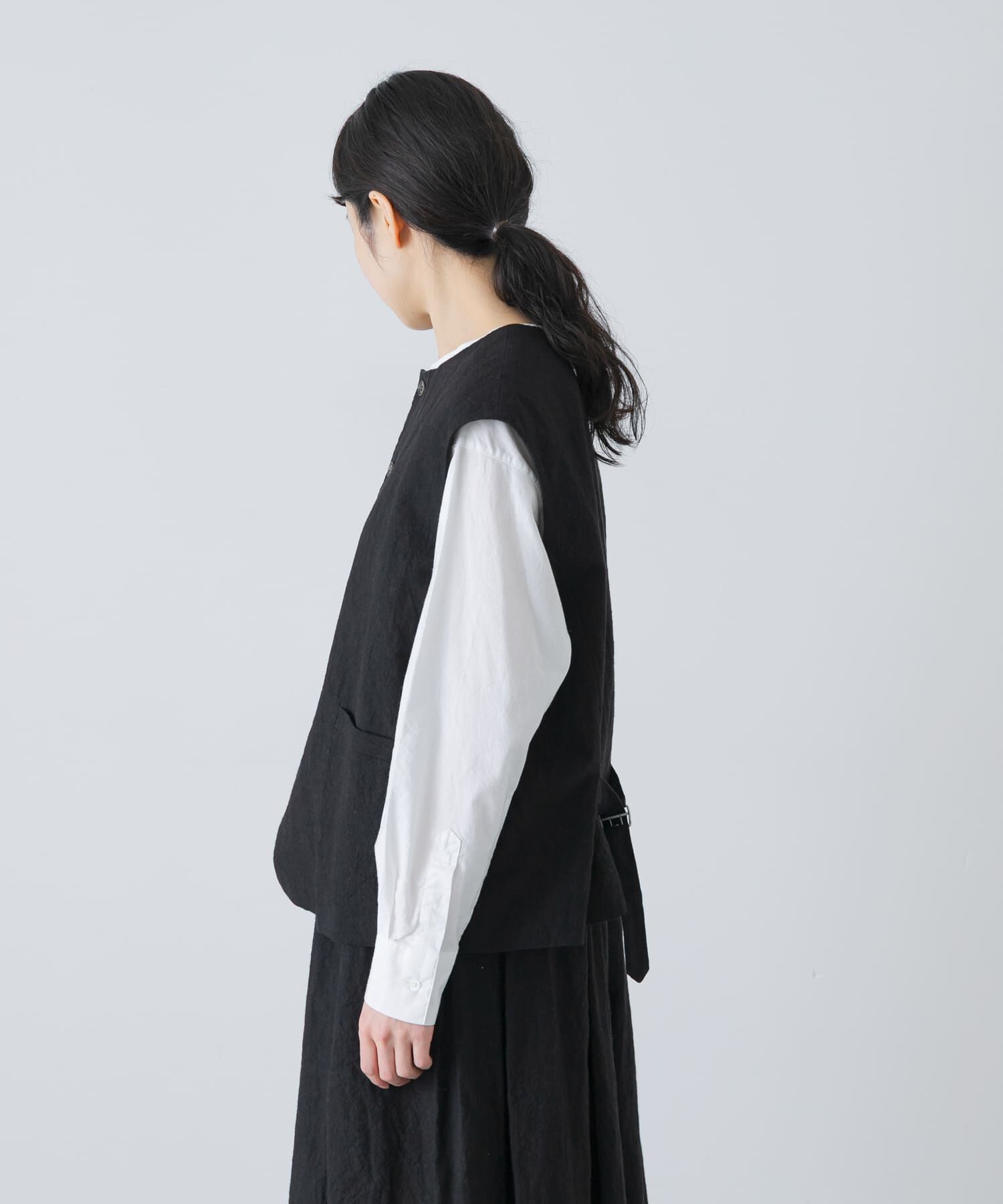 かぐれ「リネンコットンワイドベスト」|ベスト・ジレ|