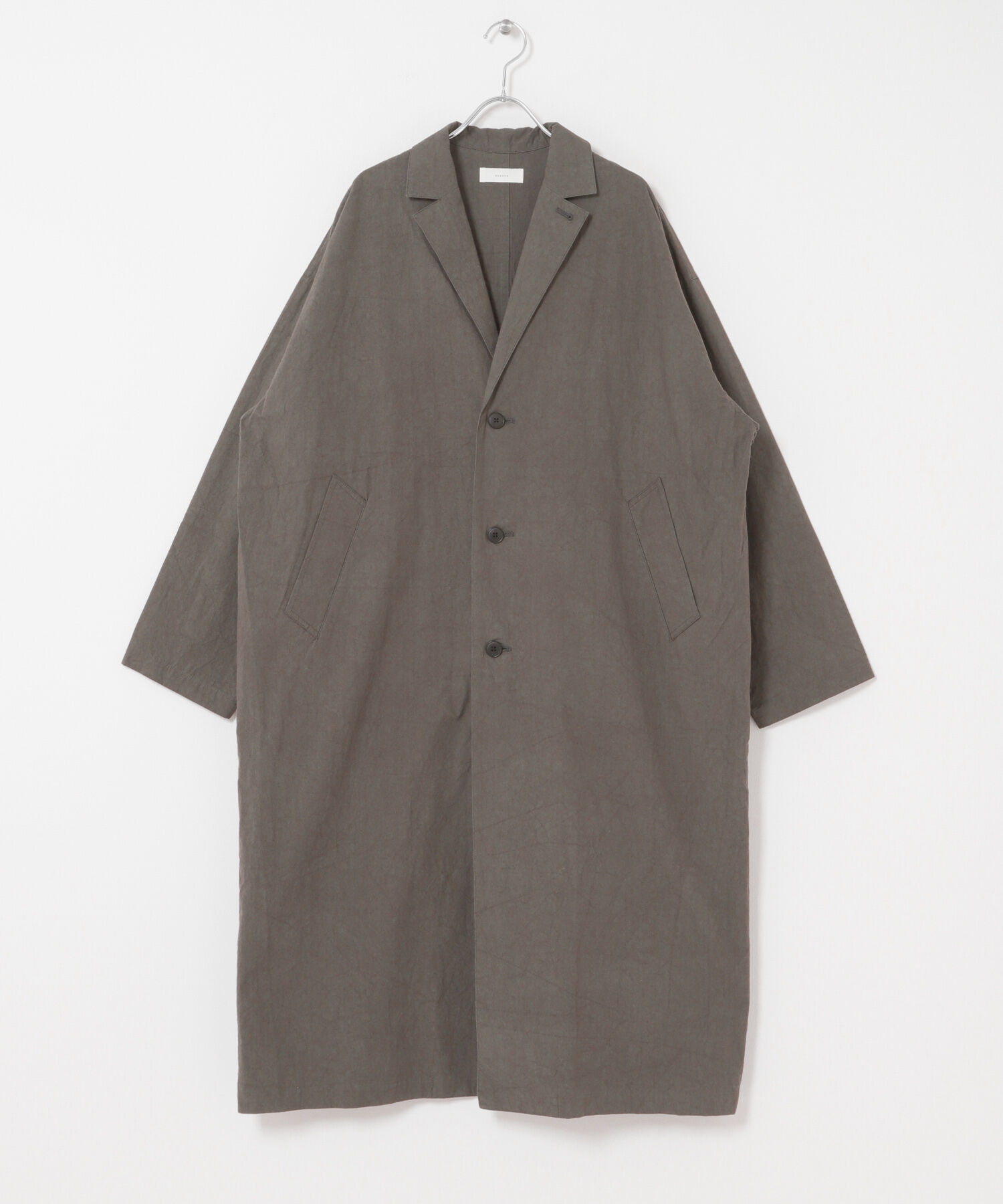 かぐれ「テーラードカラーショップコート」|ノーカラーコート|