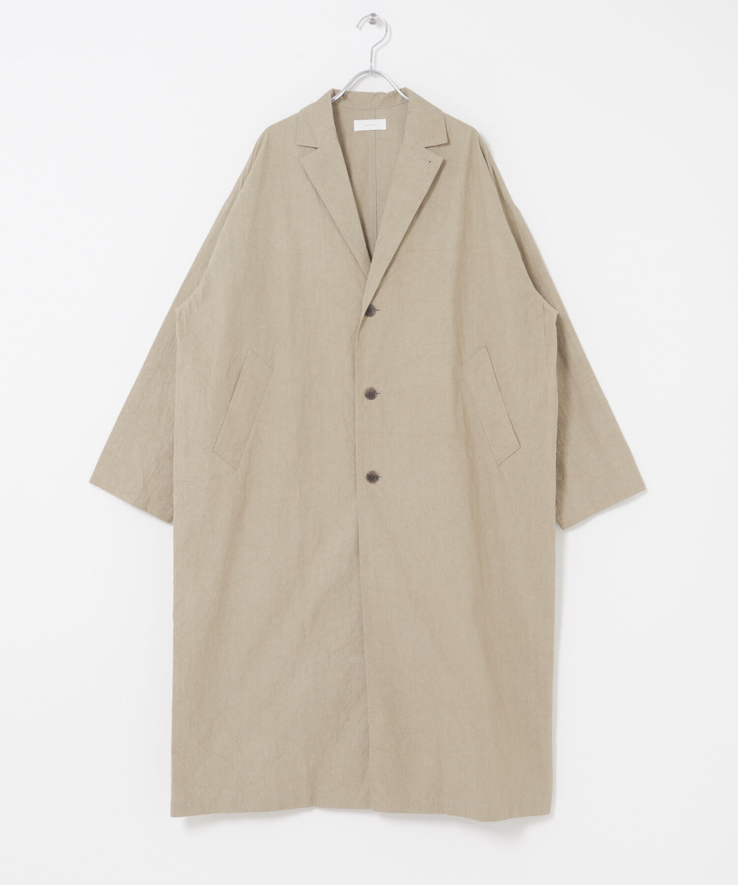 かぐれ「テーラードカラーショップコート」|ノーカラーコート|