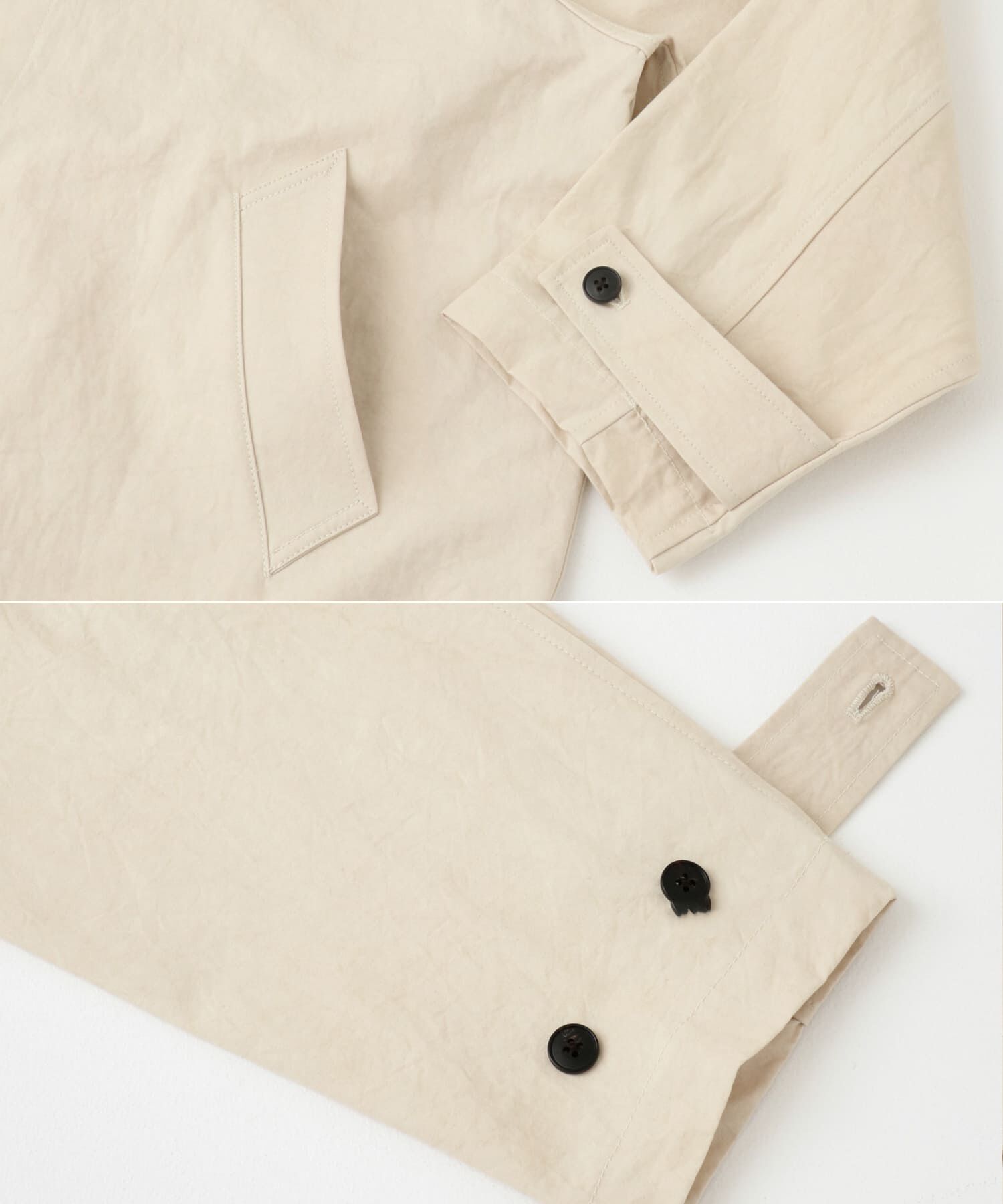 かぐれ「コットンバックタックショートコート」|ノーカラーコート|