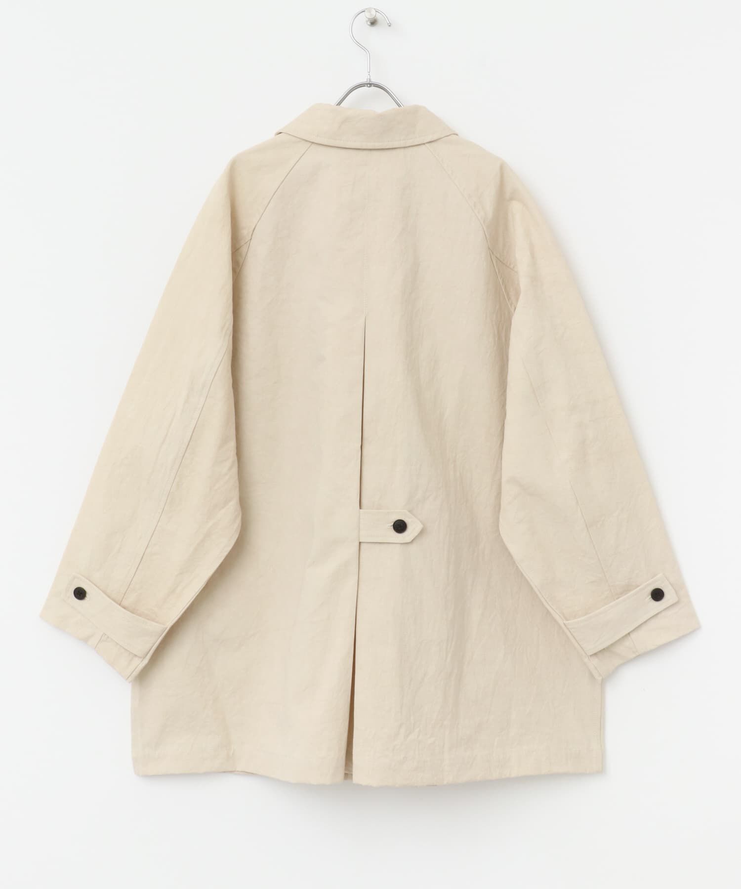 かぐれ「コットンバックタックショートコート」|ノーカラーコート|