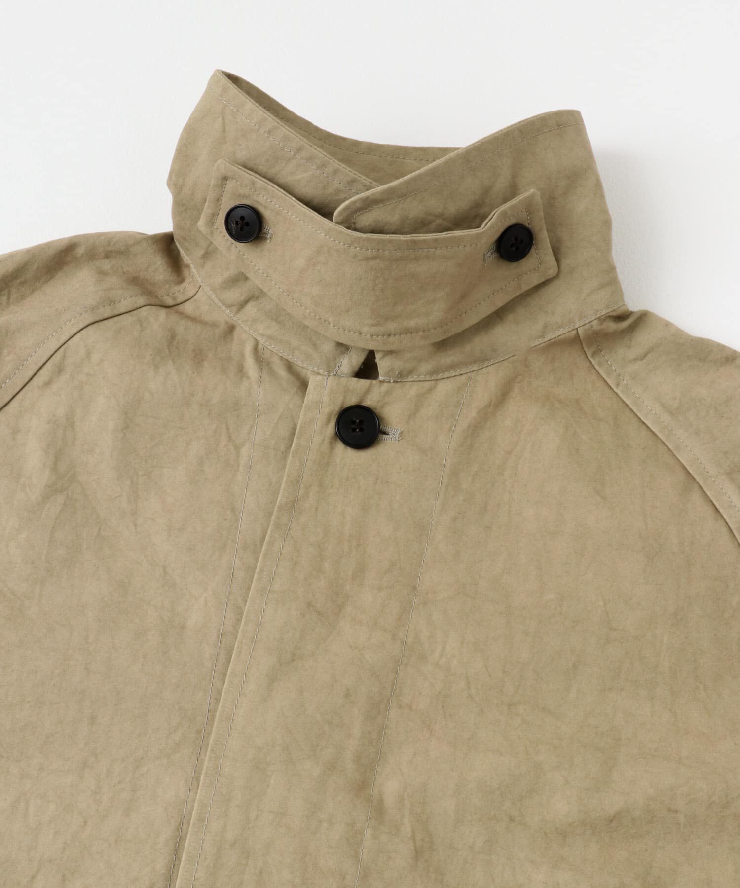 かぐれ「コットンバックタックショートコート」|ノーカラーコート|