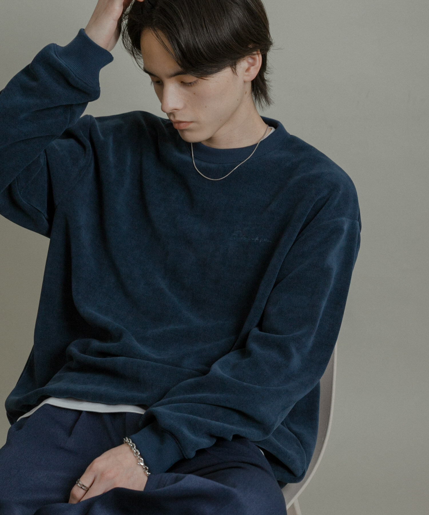 SENSE OF PLACE by URBAN RESEARCH「ニットフリースクルーネックプルオーバー」|ニット・セーター|ネイビー
