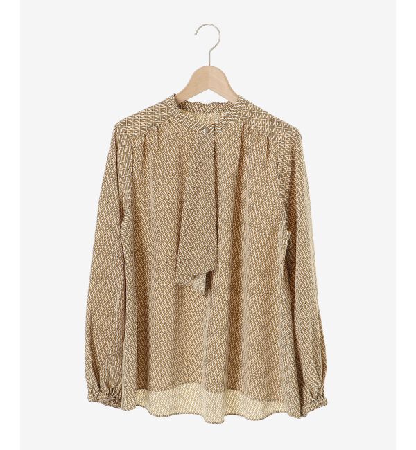 le.coeur blanc「《手洗い可能》デシンキカプリントスカーフタイブラウス」|シャツ・ブラウス|