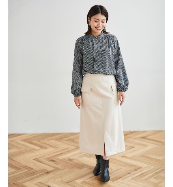 le.coeur blanc「《手洗い可能》デシンキカプリントスカーフタイブラウス」|シャツ・ブラウス|