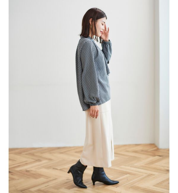 le.coeur blanc「《手洗い可能》デシンキカプリントスカーフタイブラウス」|シャツ・ブラウス|