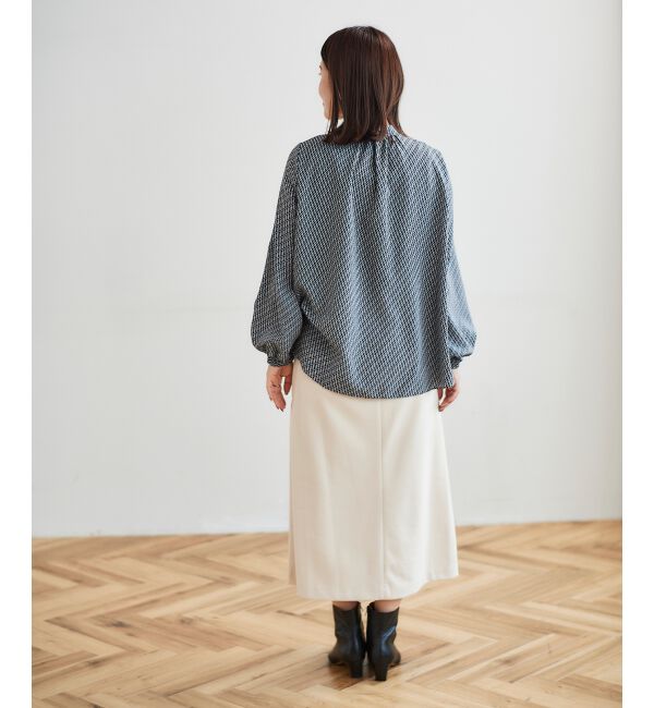 le.coeur blanc「《手洗い可能》デシンキカプリントスカーフタイブラウス」|シャツ・ブラウス|