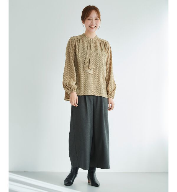 le.coeur blanc「《手洗い可能》デシンキカプリントスカーフタイブラウス」|シャツ・ブラウス|