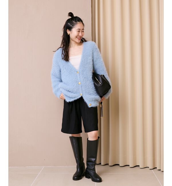  「《WEB限定アイテム》フェザーヤーンラメニットカーディガン」|カーディガン|