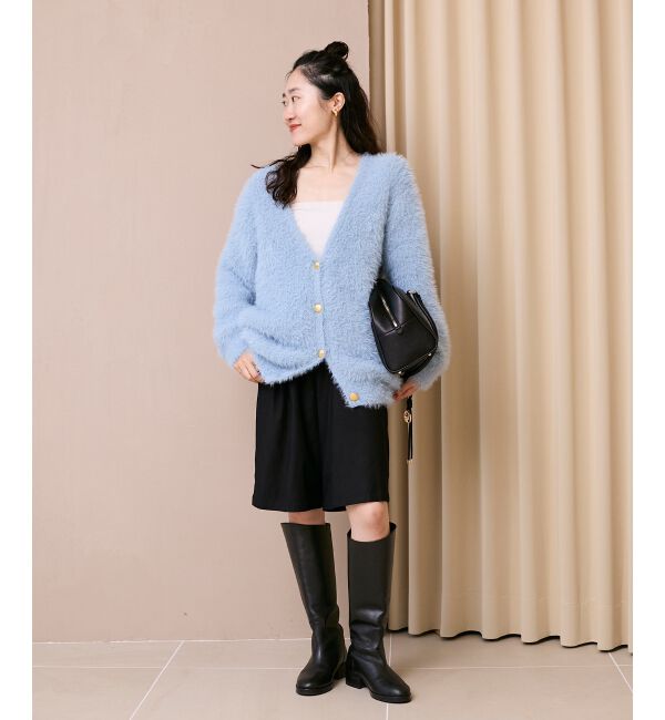  「《WEB限定アイテム》フェザーヤーンラメニットカーディガン」|カーディガン|