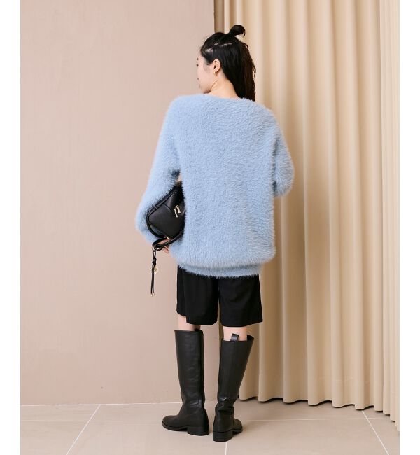  「《WEB限定アイテム》フェザーヤーンラメニットカーディガン」|カーディガン|