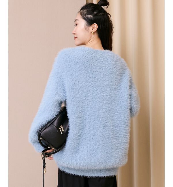  「《WEB限定アイテム》フェザーヤーンラメニットカーディガン」|カーディガン|