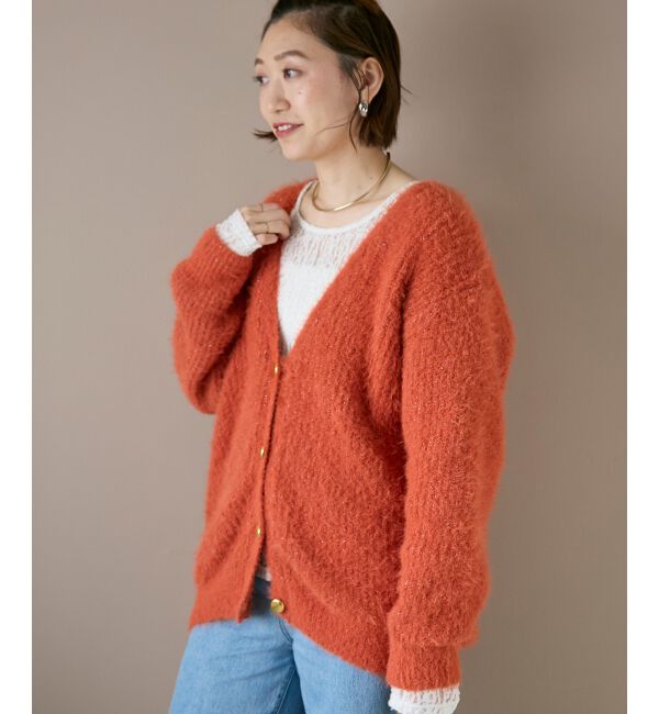  「《WEB限定アイテム》フェザーヤーンラメニットカーディガン」|カーディガン|