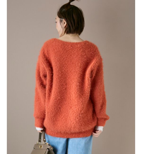  「《WEB限定アイテム》フェザーヤーンラメニットカーディガン」|カーディガン|