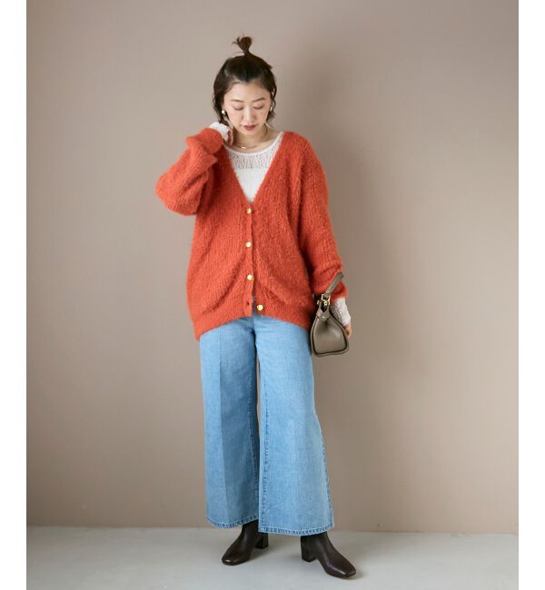  「《WEB限定アイテム》フェザーヤーンラメニットカーディガン」|カーディガン|