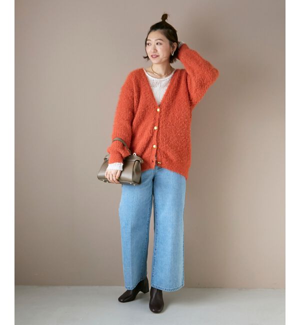  「《WEB限定アイテム》フェザーヤーンラメニットカーディガン」|カーディガン|