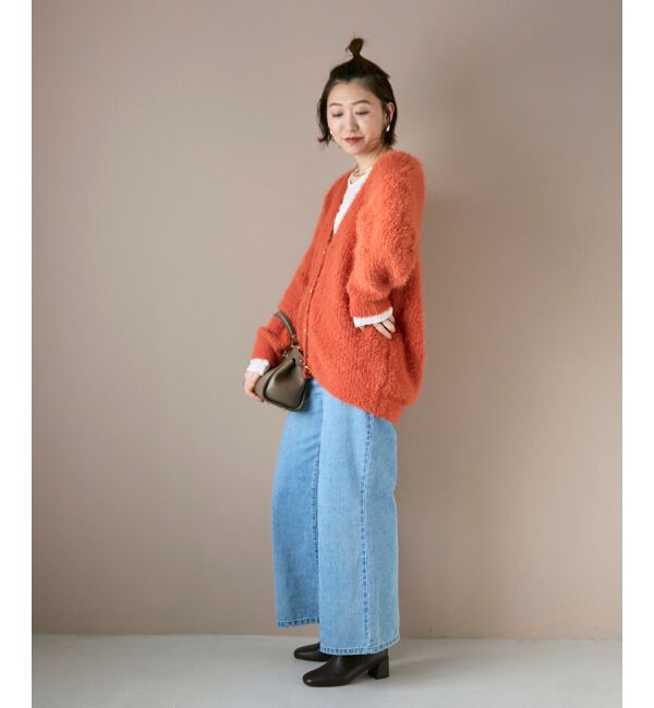  「《WEB限定アイテム》フェザーヤーンラメニットカーディガン」|カーディガン|