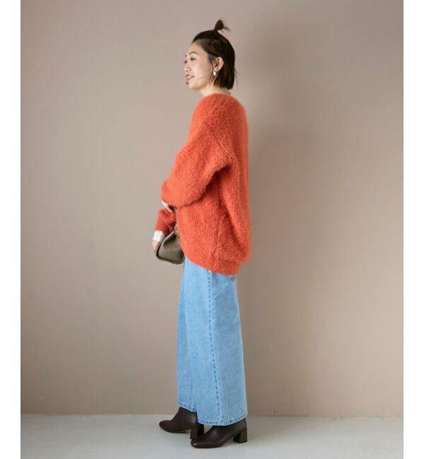  「《WEB限定アイテム》フェザーヤーンラメニットカーディガン」|カーディガン|