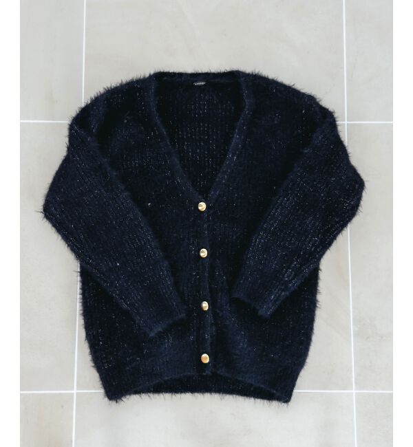  「《WEB限定アイテム》フェザーヤーンラメニットカーディガン」|カーディガン|