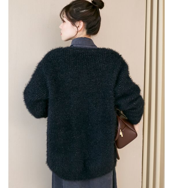  「《WEB限定アイテム》フェザーヤーンラメニットカーディガン」|カーディガン|