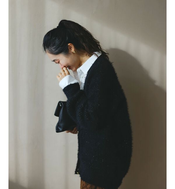  「《WEB限定アイテム》フェザーヤーンラメニットカーディガン」|カーディガン|