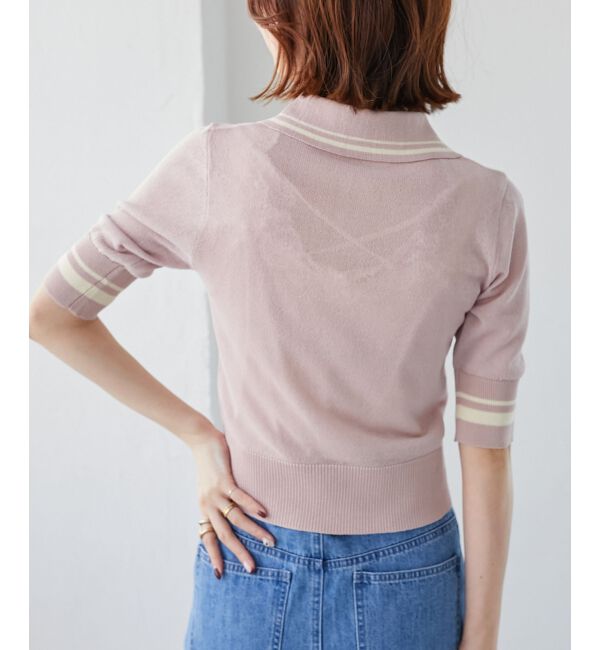 MAJESTICLEGON「シャイニーシアーポロニット」|ニット・セーター|