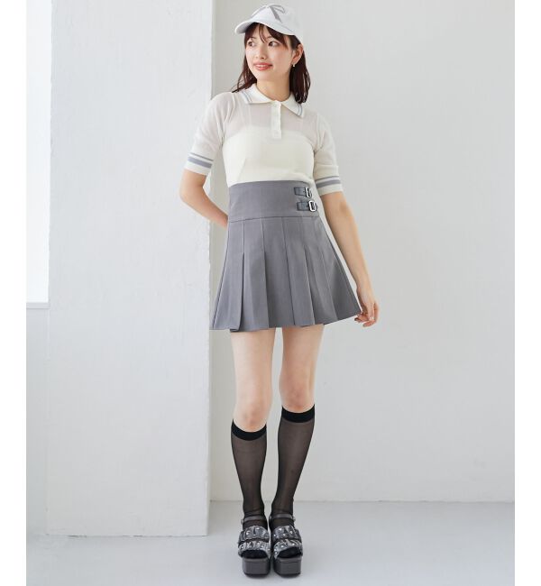 MAJESTICLEGON「シャイニーシアーポロニット」|ニット・セーター|