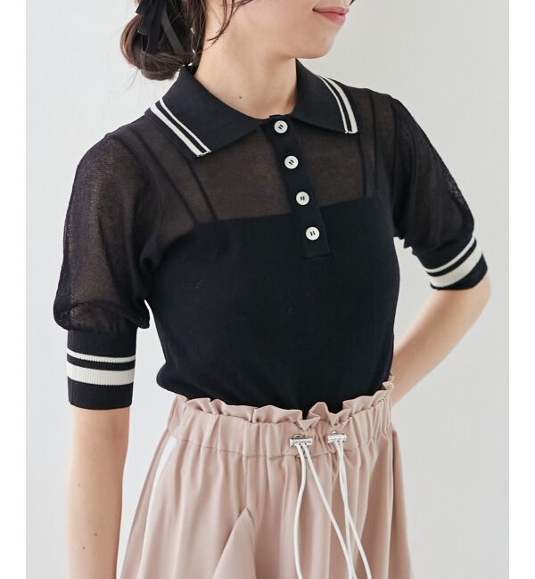 MAJESTICLEGON「シャイニーシアーポロニット」|ニット・セーター|