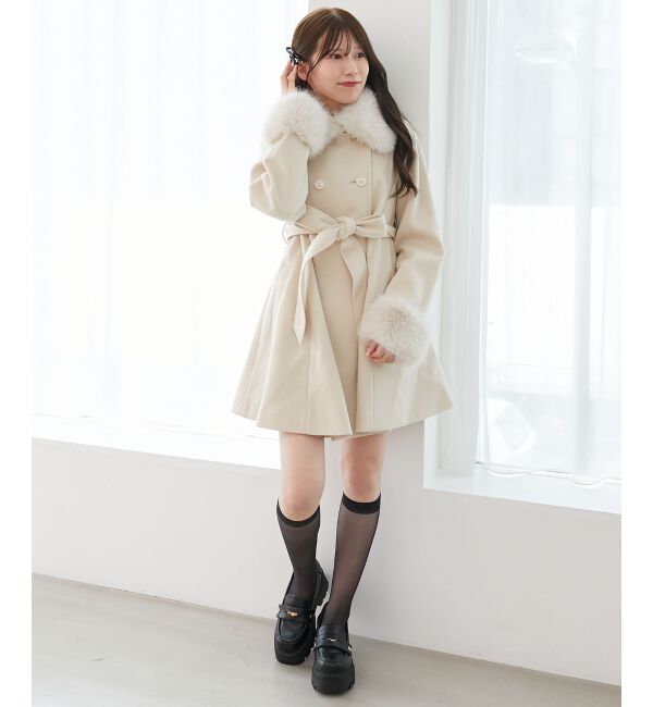  「&infin;マルチwayフェイクファーカラーフレアコート」|その他|