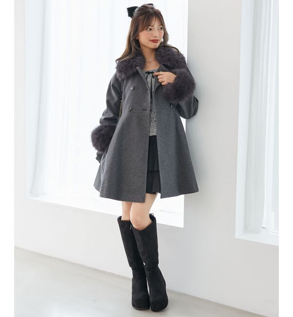  「&infin;マルチwayフェイクファーカラーフレアコート」|その他|