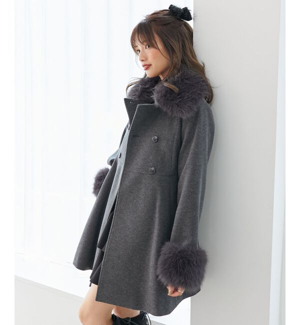  「&infin;マルチwayフェイクファーカラーフレアコート」|その他|