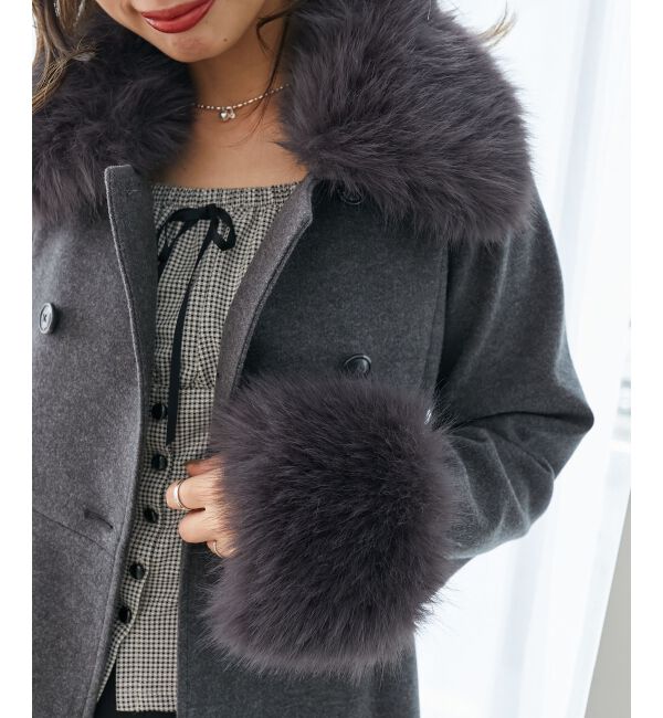  「&infin;マルチwayフェイクファーカラーフレアコート」|その他|