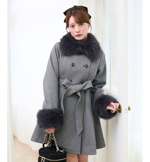  「&infin;マルチwayフェイクファーカラーフレアコート」|その他|