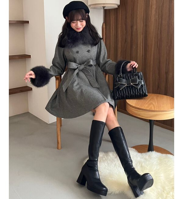  「&infin;マルチwayフェイクファーカラーフレアコート」|その他|