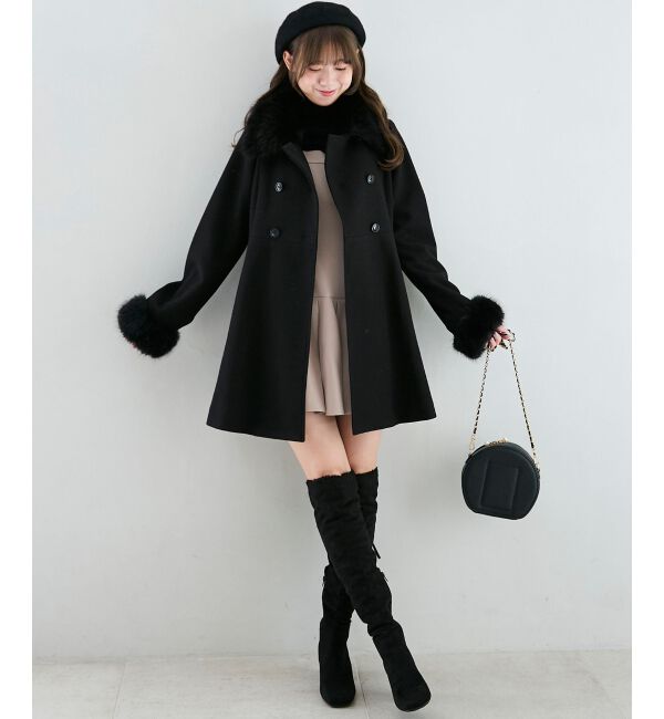  「&infin;マルチwayフェイクファーカラーフレアコート」|その他|