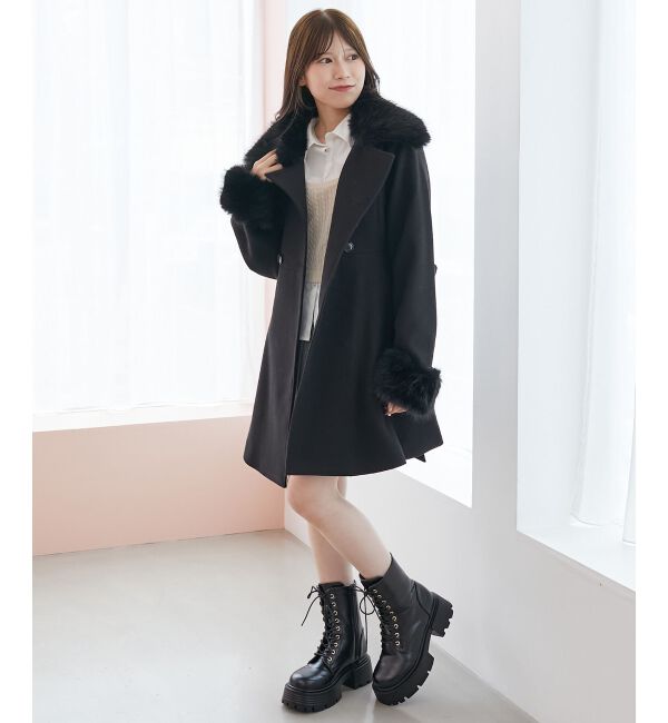  「&infin;マルチwayフェイクファーカラーフレアコート」|その他|