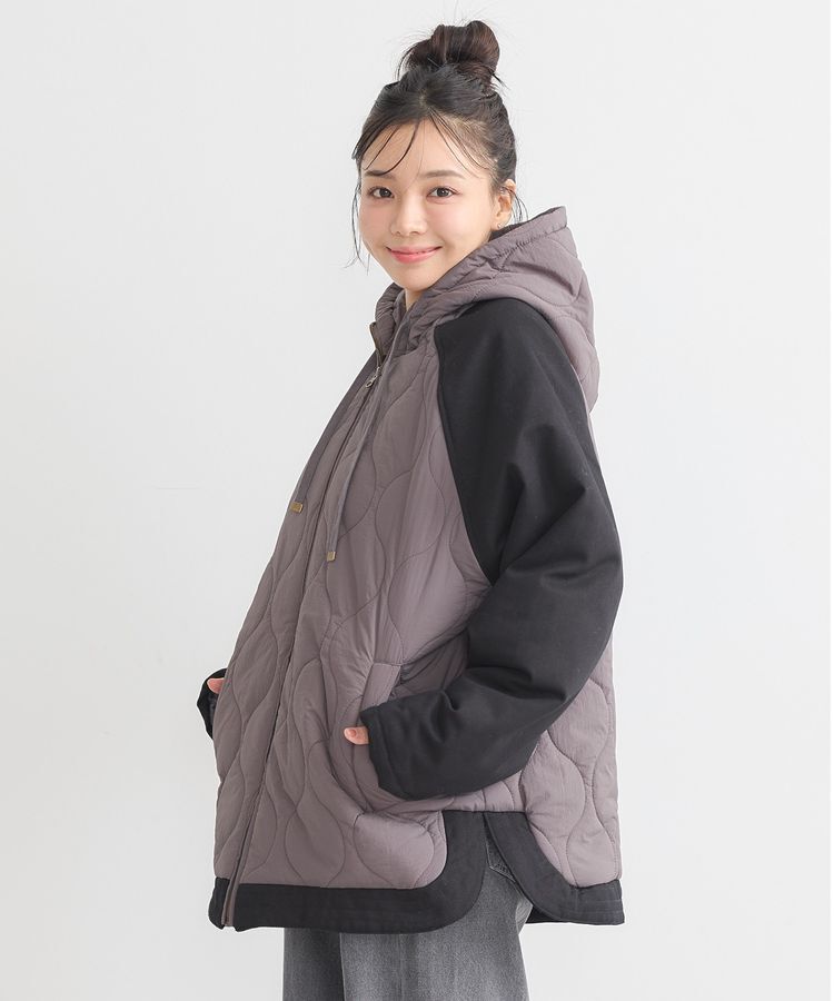 earth music&ecology「ラグラン切替キルティングブルゾン」|ブルゾン・スタジャン|