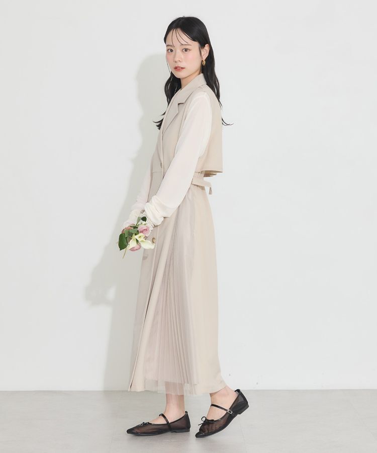 earth music&ecology「サイドプリーツジレンチ」|トレンチコート|