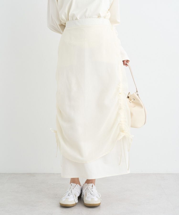 earth music&ecology「シフォンドロストレイヤードスカート」|スカート|Ivory