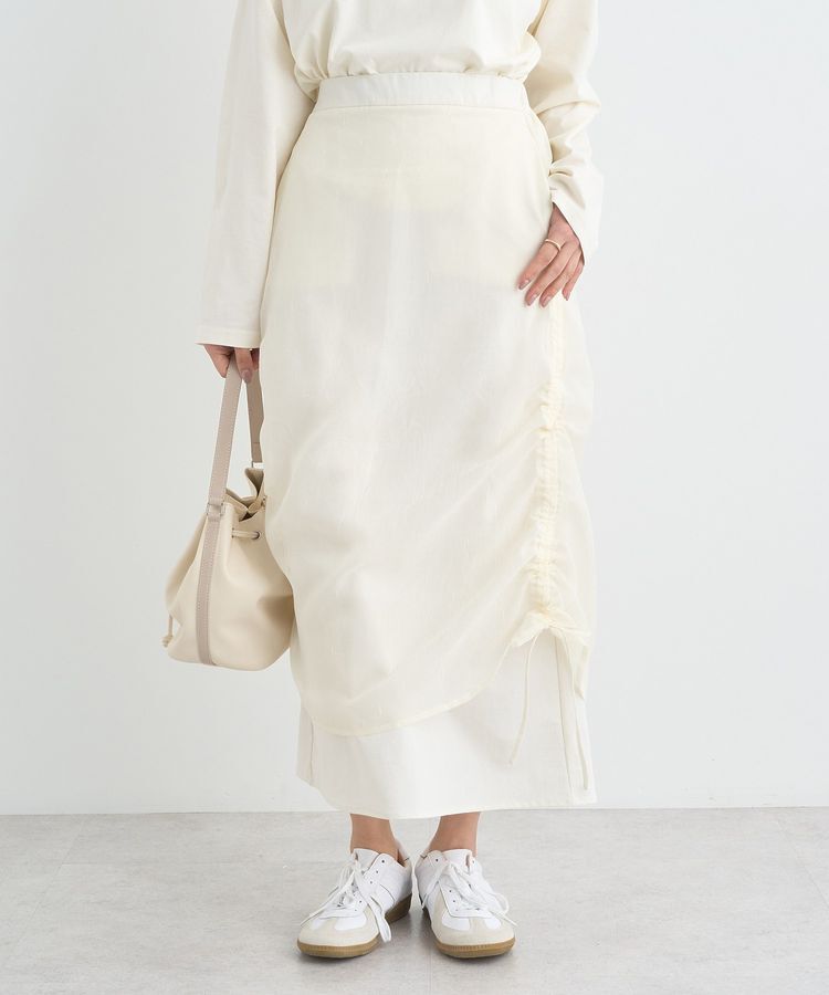 earth music&ecology「シフォンドロストレイヤードスカート」|スカート|
