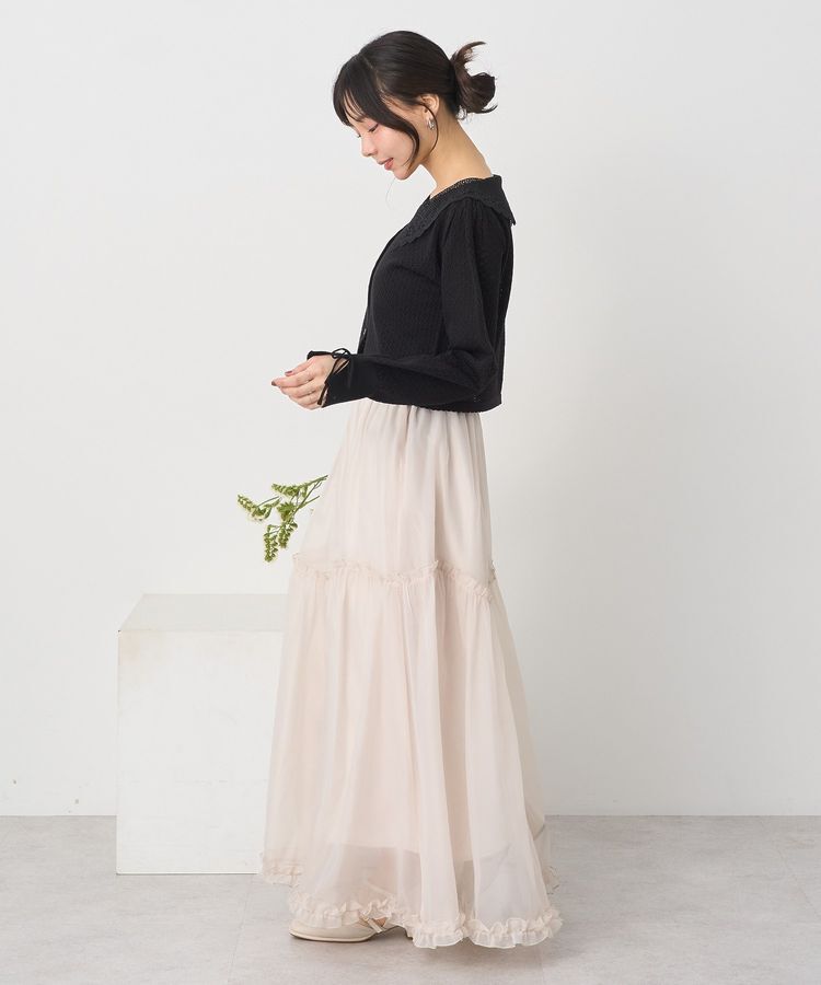 earth music&ecology「レース襟カーディガン」|カーディガン|