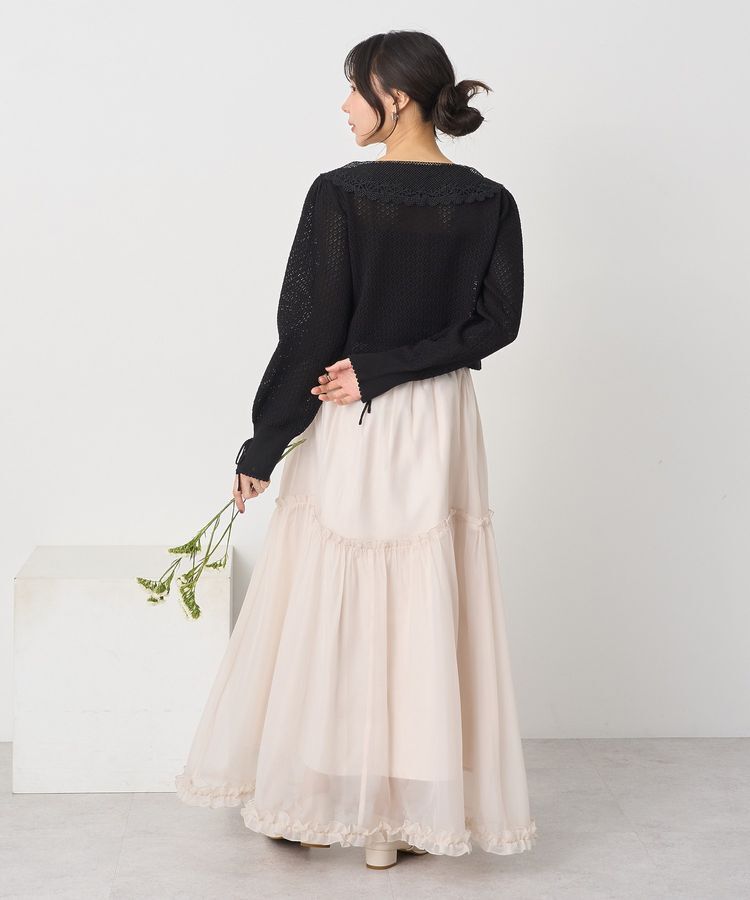 earth music&ecology「レース襟カーディガン」|カーディガン|