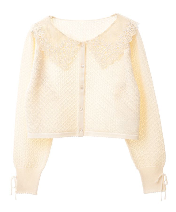 earth music&ecology「レース襟カーディガン」|カーディガン|