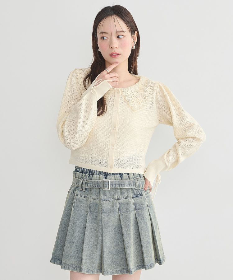 earth music&ecology「レース襟カーディガン」|カーディガン|