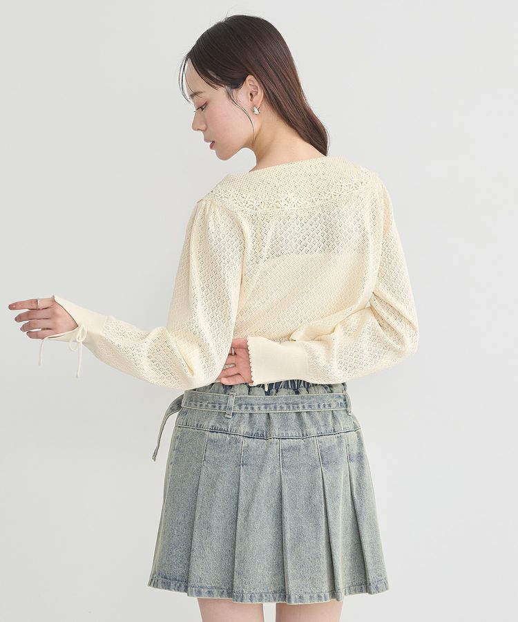 earth music&ecology「レース襟カーディガン」|カーディガン|