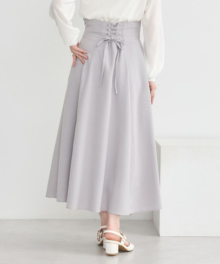 earth music&ecology「バックレースアップスカート」|フレア|Gray